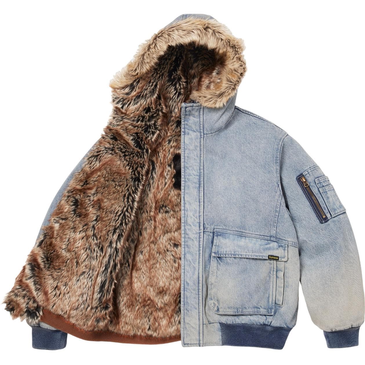 Куртка Supreme SS26 WEEK1 Двусторонняя куртка из искусственного меха с капюшоном унисекс - изображение 2