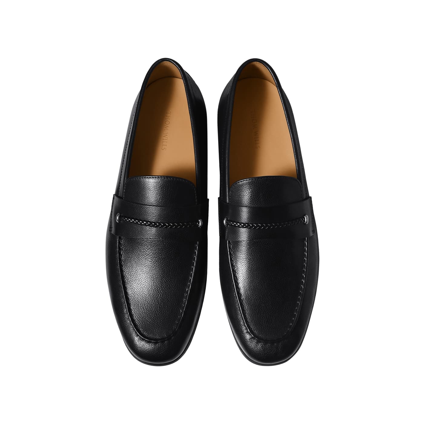 THOM WILLS Зернистая кожа личи Коммутирование Повседневная комбинация Slip On Стиль "Старые деньги" Лицевая коровья кожа - изображение 3