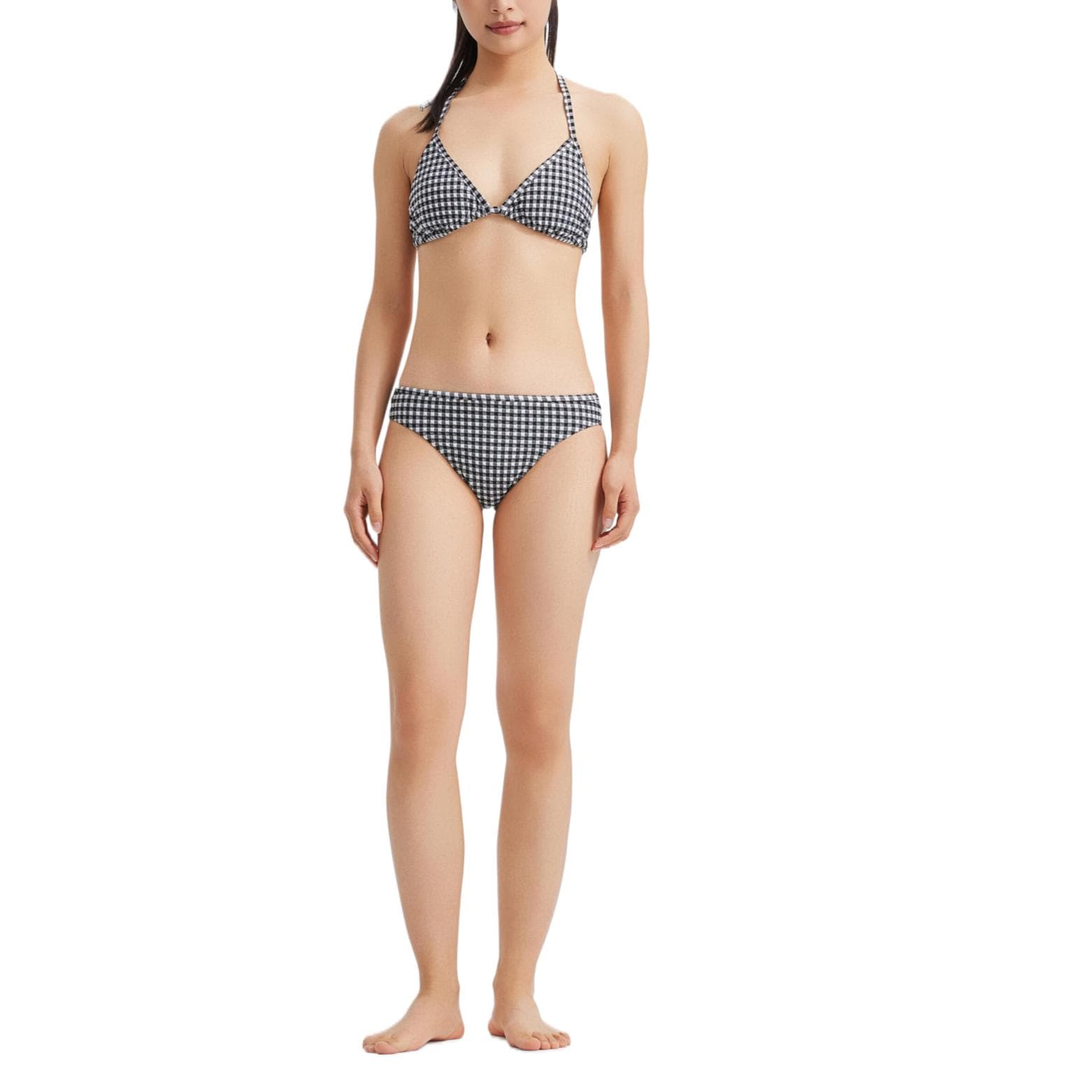DECATHLON OLAIAN Текстурированные NINA GINGHAM Плавательные шорты Женские Дымчатый Черный - изображение 5
