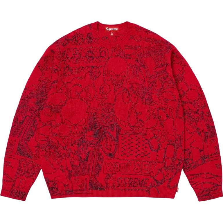 Кофта Supreme SS26 Коллаж Вышитый Свитер Унисекс - изображение 5