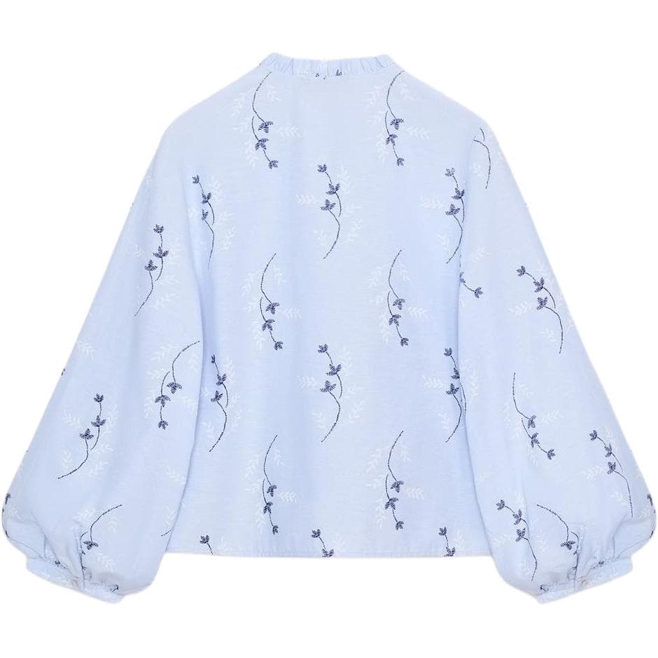 Блузка ZARA Синие Белые Женские Рубашки - изображение 2