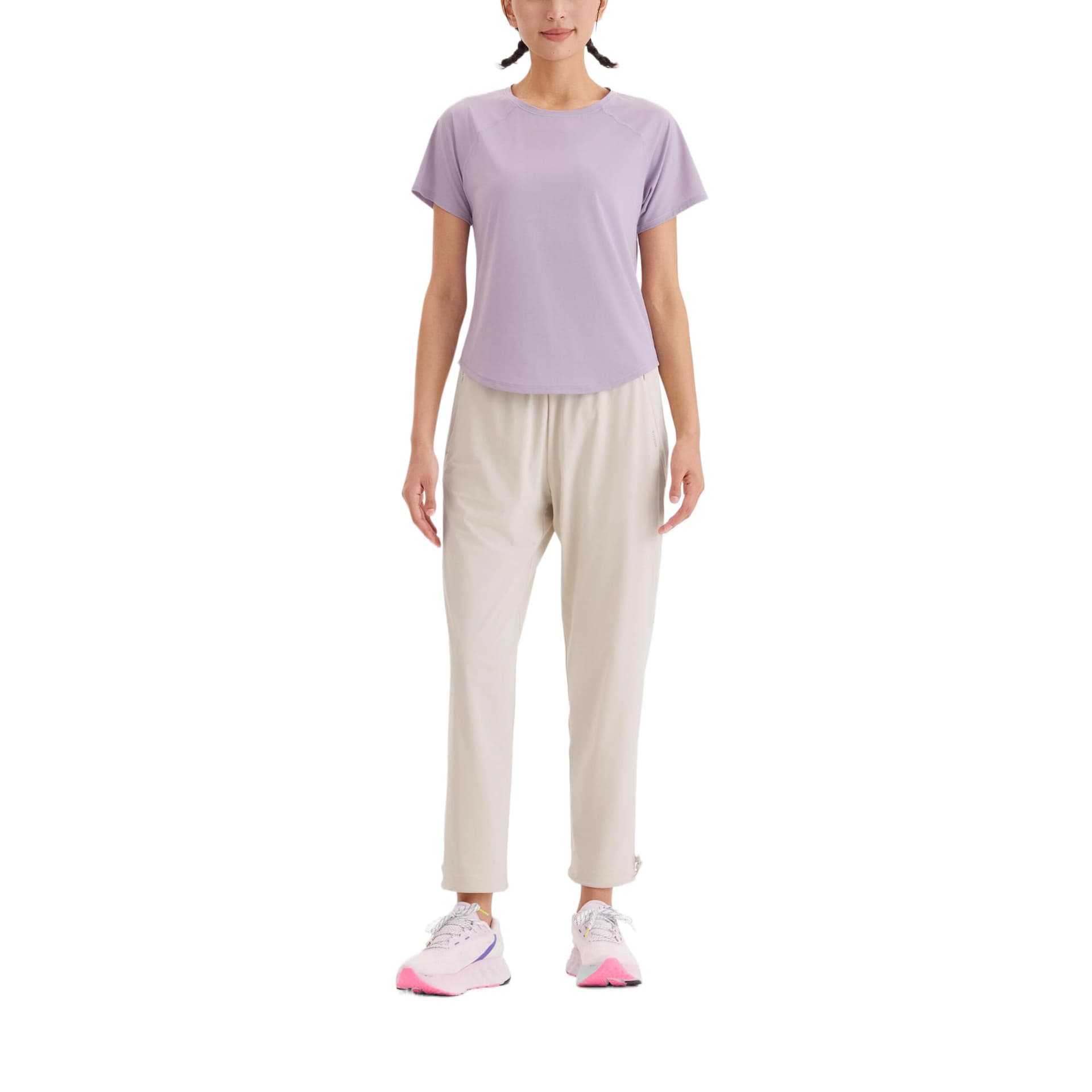 Футболка DECATHLON Реглан T-Shirt Женская Дымчатый Лиловый - изображение 6