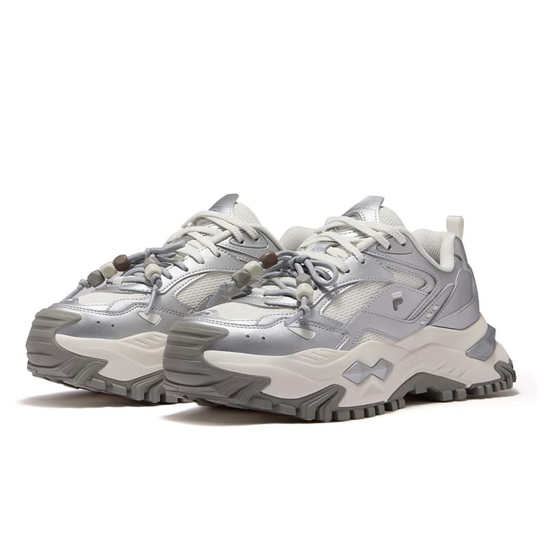 Кроссовки FILA FUSION BIANCO DX Низкие кеды для активного отдыха Женские Снег Космический серебристый - изображение 3