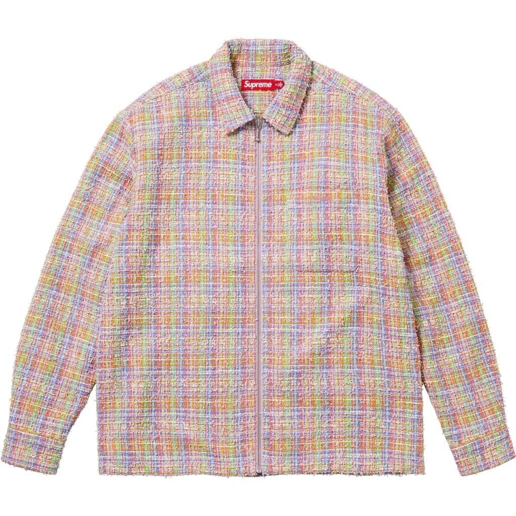 Рубашка Supreme SS26 WEEK1 Bouclé ZIP UP Рубашка Унисекс - изображение 1