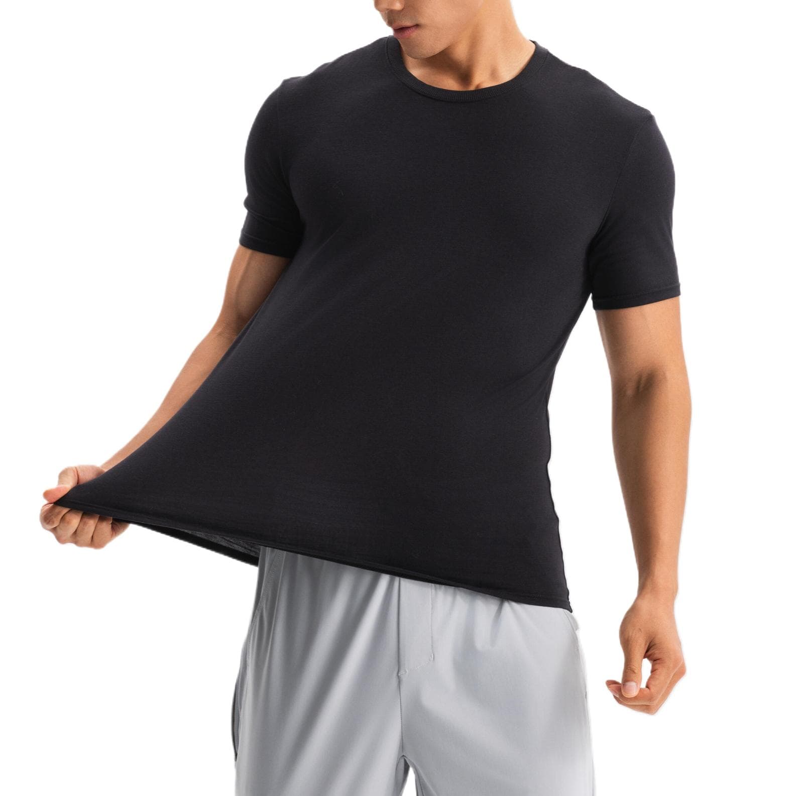 Футболка DECATHLON T-рубашка мужская дымчато-черная - изображение 2