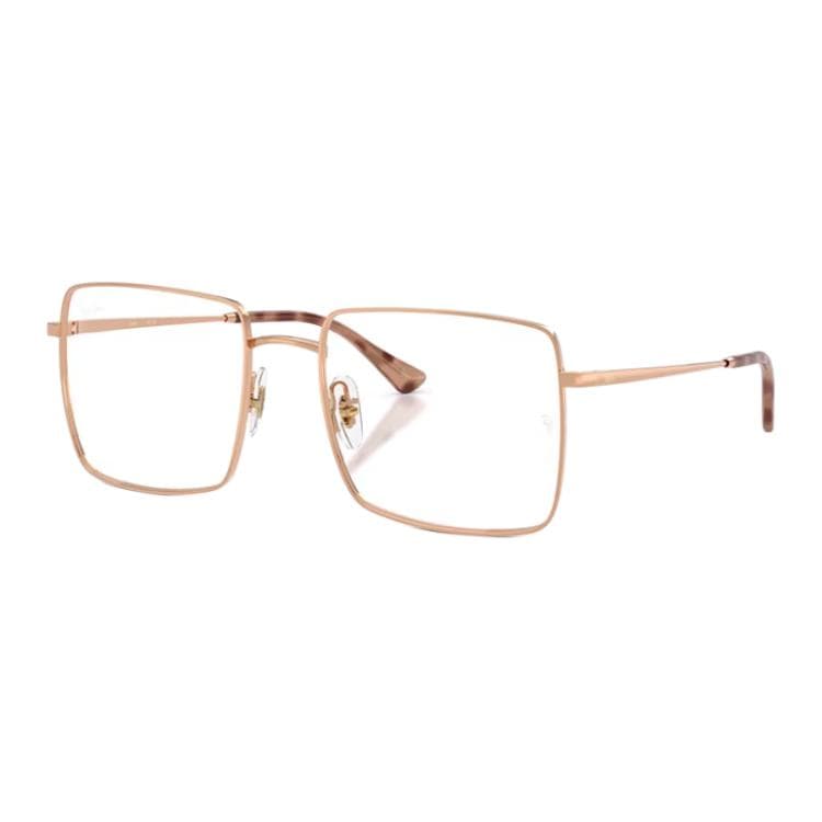 Оправа RayBan Металлические квадратные очки с диоптриями унисекс розовое золото - изображение 1