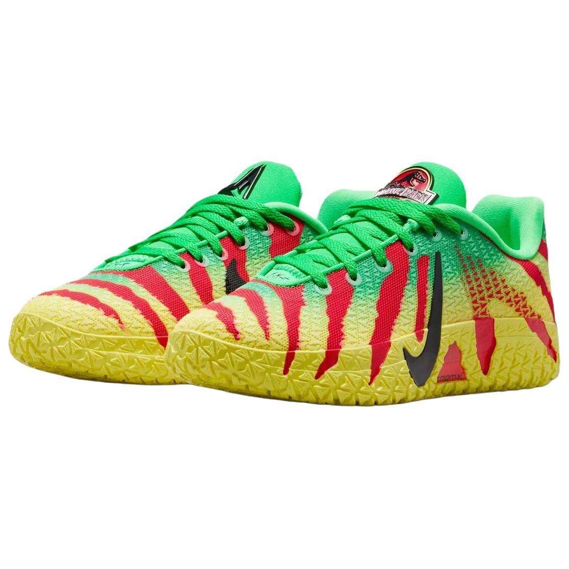 Кроссовки для баскетбола Nike X Jurassic Park Ja 3 Oтскок Сцепление Баскетбольные кроссовки Мужской Зеленый желтый - изображение 3