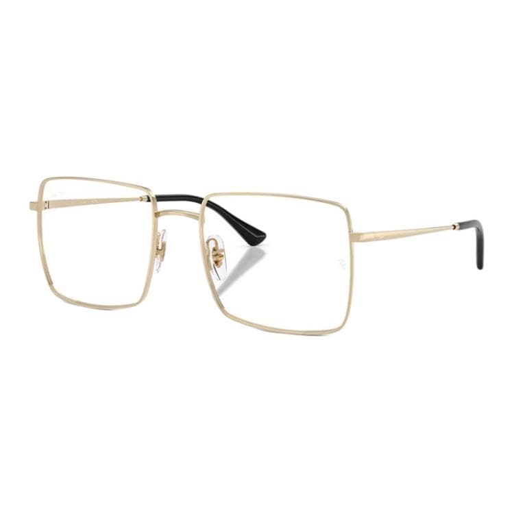 Оправа RayBan Металлические квадратные очки с диоптриями унисекс золото - изображение 1