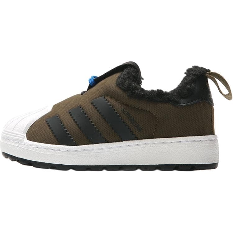 Кроссовки Adidas Originals Superstar Winter 360 Ткань Устойчивая к истиранию Низкие Кроссовки для Малышей Оливково-зеленый - изображение 1