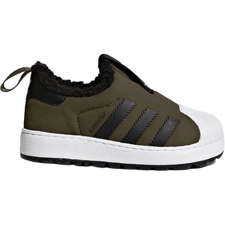 Кроссовки Adidas Originals Superstar Winter 360 Ткань Устойчивая к истиранию Низкие Кроссовки для Малышей Оливково-зеленый - изображение 2