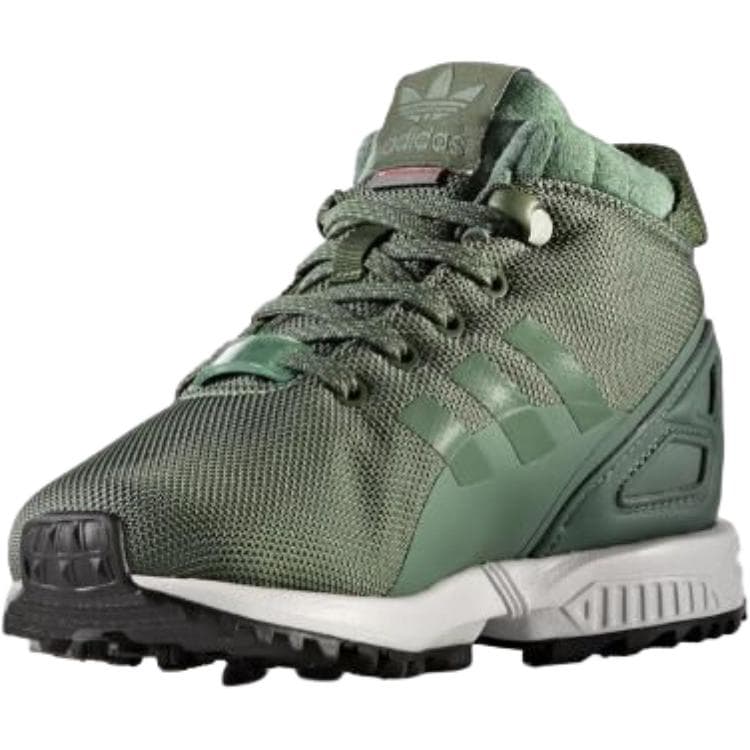 Adidas Originals ZX Flux Поддержка Высокие Кеды Уличная Обувь Зеленые Детские - изображение 3