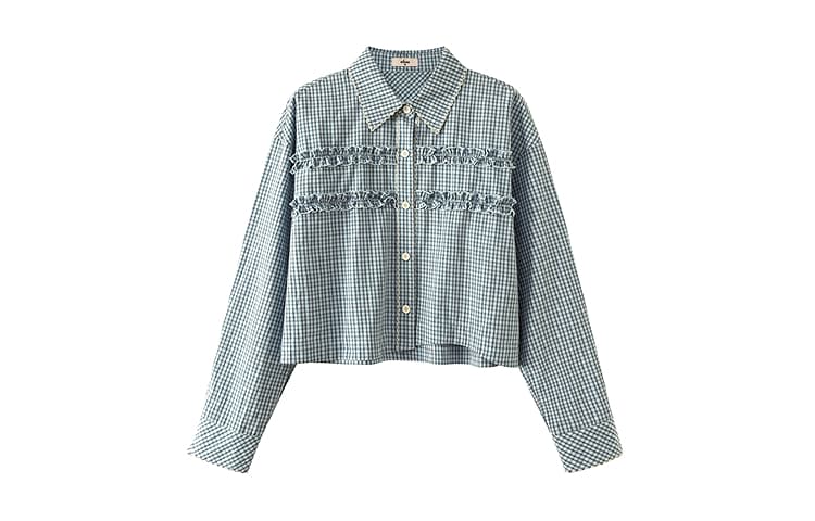 Блузка CHUU Blue Plaid Women's Shirts CHUU Синие Клетчатые Женские Рубашки - изображение 1