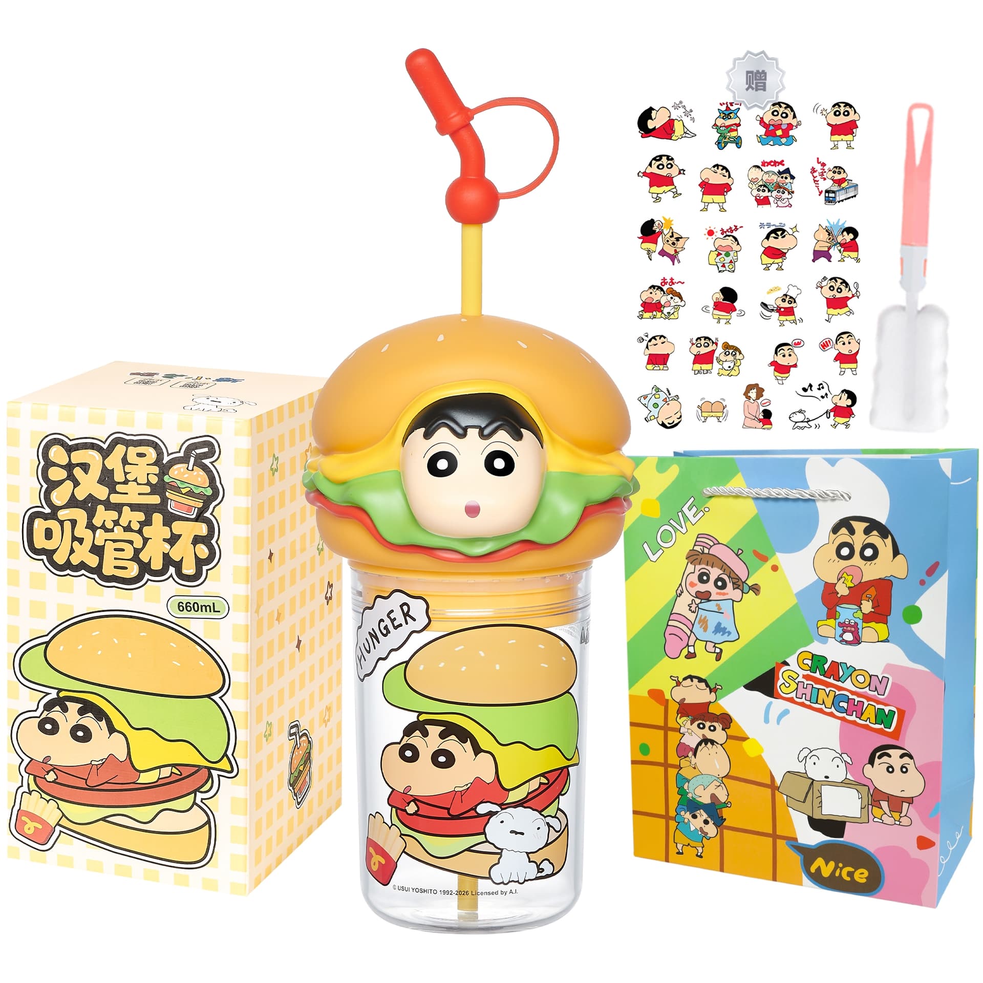 Crayon Shinchan Tritan Материал Прочный Пластик Чашка для воды 660 мл - изображение 1