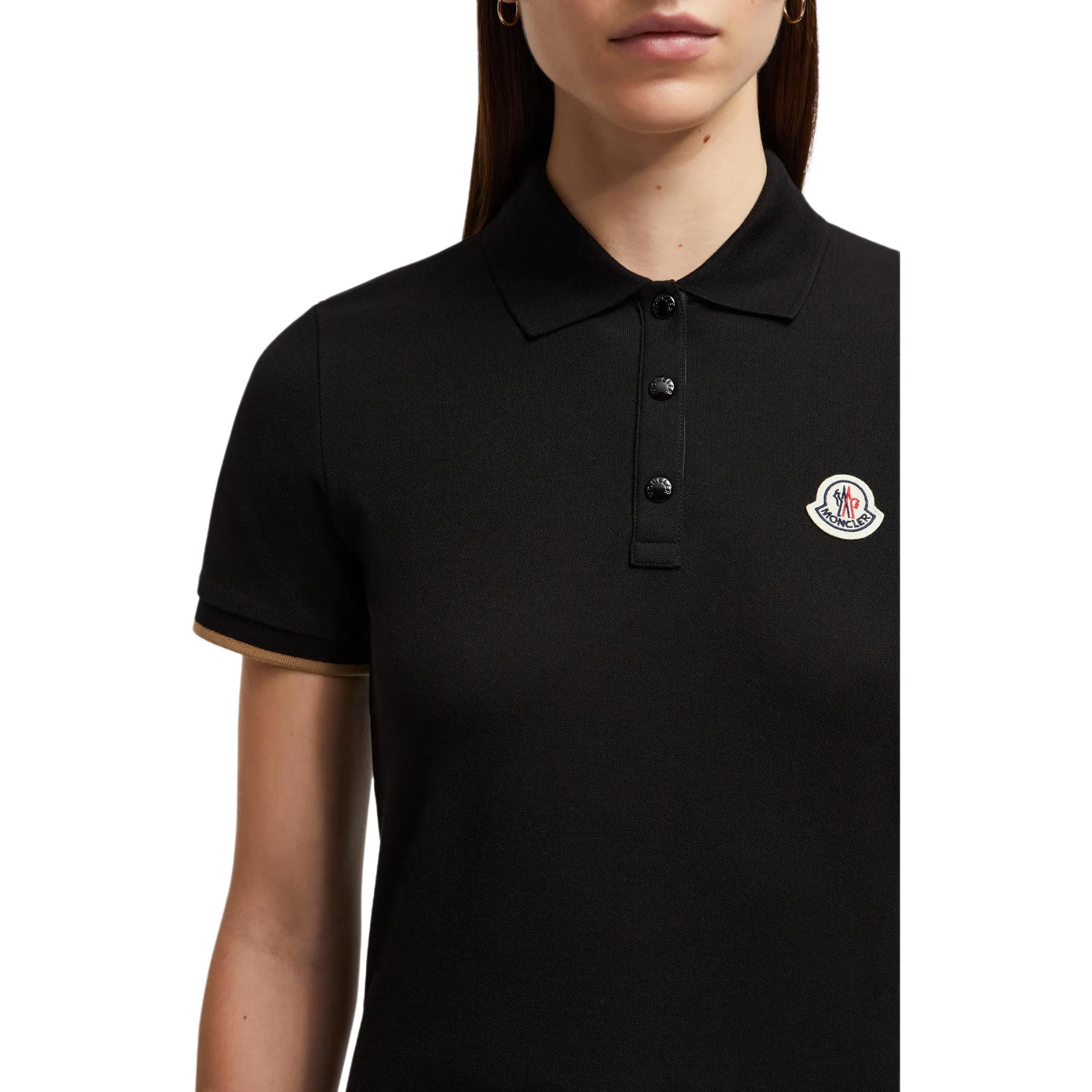 Moncler SS25 Поло Женское Черное - изображение 4