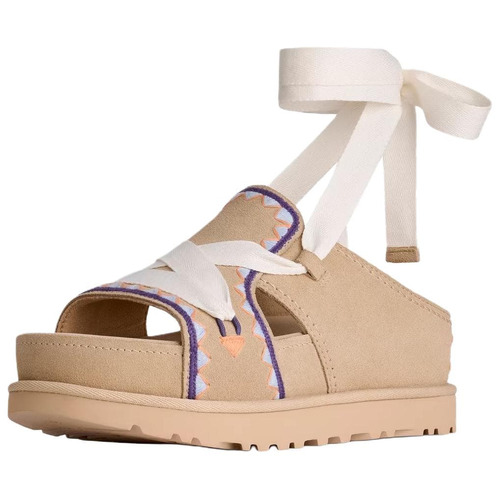 Шлёпанцы UGG Золотистая Family Блестящий Розовый Золото Один Шнуровка Сандалии Женские Песок - изображение 2