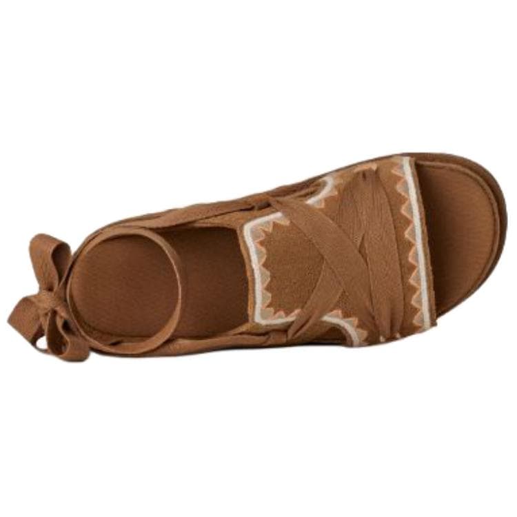 Шлёпанцы UGG Золотистая Семья Блестящие Розовые Золотые Сандалии с Одинарной Шнуровкой Женские Каштановые - изображение 4