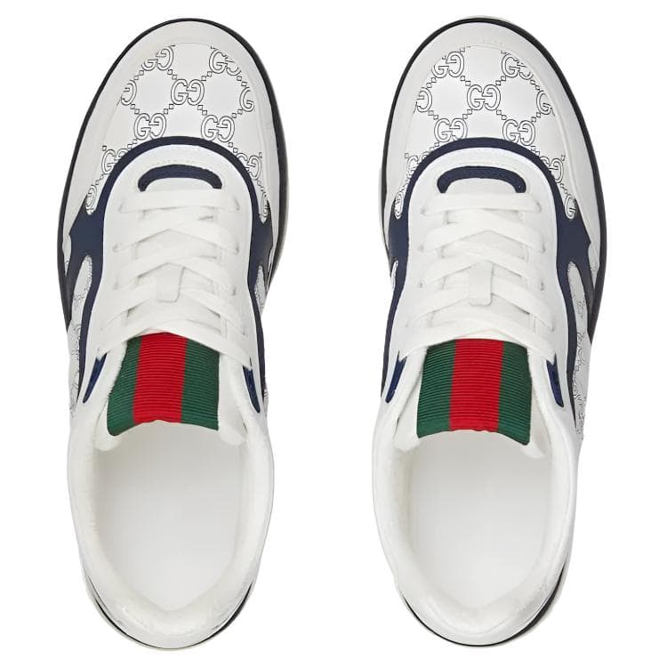 Кроссовки GUCCI Re-Web Leather Low Top Sneakers White Blue - изображение 5