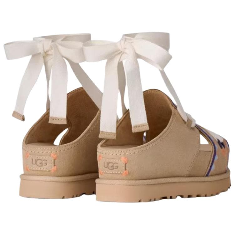 Шлёпанцы UGG Золотистая Family Блестящий Розовый Золото Один Шнуровка Сандалии Женские Песок - изображение 3