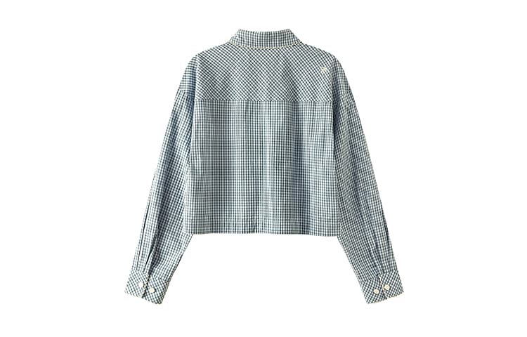 Блузка CHUU Blue Plaid Women's Shirts CHUU Синие Клетчатые Женские Рубашки - изображение 2