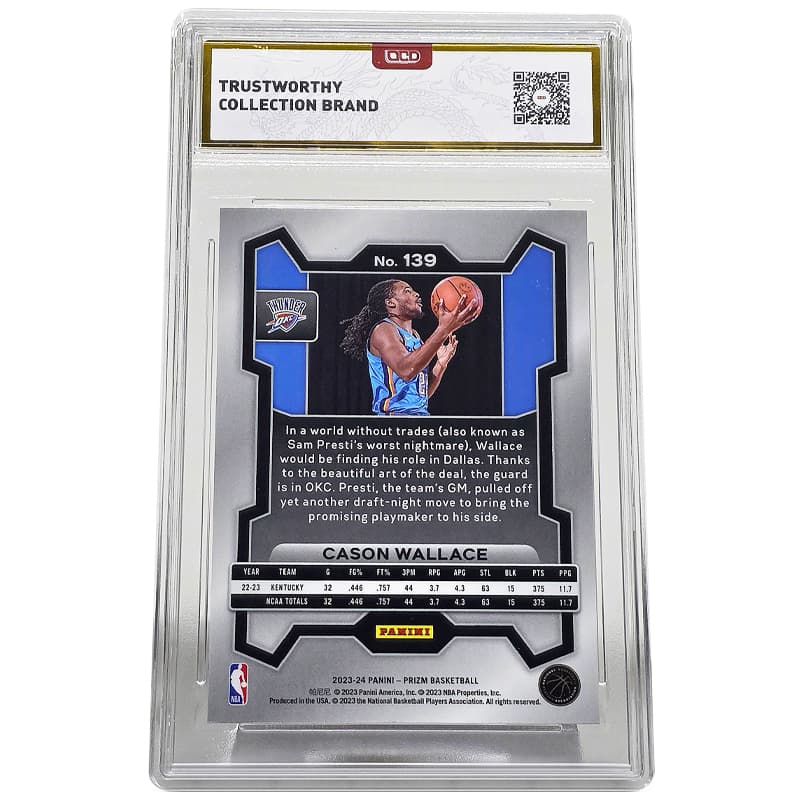 PANINI PRIZM Карта новичка Cason Wallace выбор под 23 номером на драфте НБА 2023 карта новичков сертифицированная 1 шт - изображение 2