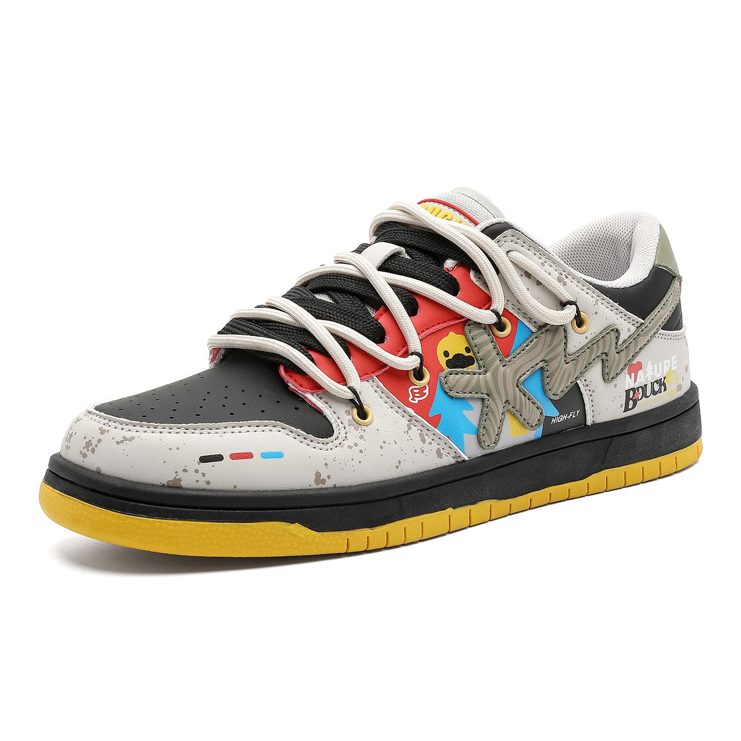 Кроссовки B.DUCK Hook Storm Lightning Летний Милый Мультяшный Дофаминовая Одежда Цветовые Блоки - изображение 2