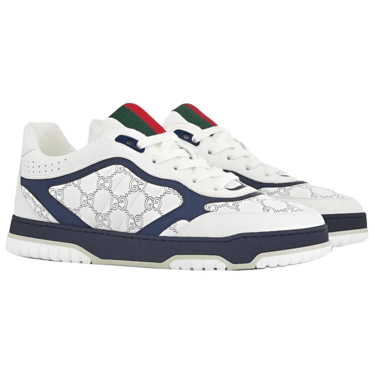 Кроссовки GUCCI Re-Web Leather Low Top Sneakers White Blue - изображение 3