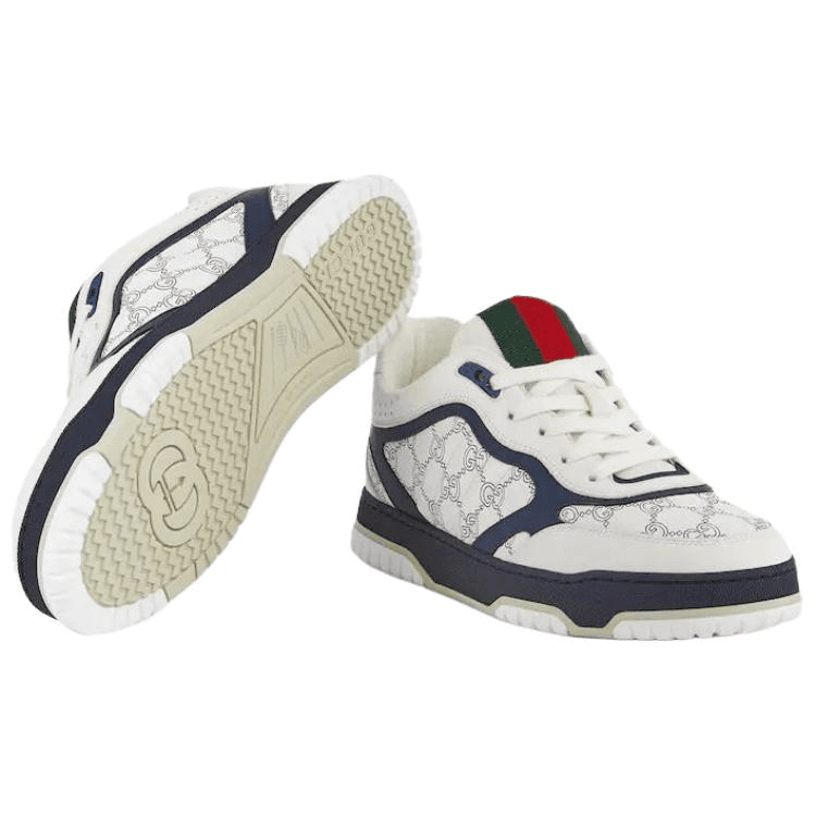 Кроссовки GUCCI Re-Web Leather Low Top Sneakers White Blue - изображение 7