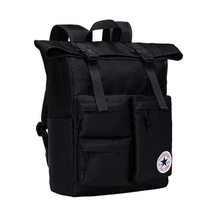 Рюкзак Converse 19L Повседневный универсальный рюкзак с увеличенным объемом Полиэстер Регулярный Мужской Глубокий черный - изображение 4