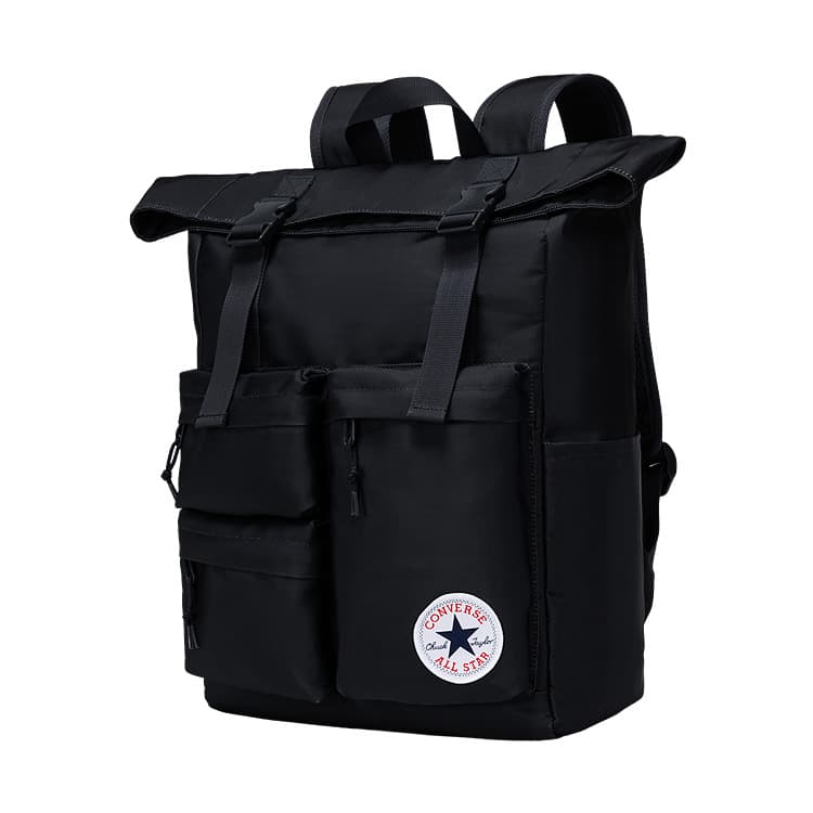 Рюкзак Converse 19L Повседневный универсальный рюкзак с увеличенным объемом Полиэстер Регулярный Мужской Глубокий черный - изображение 3