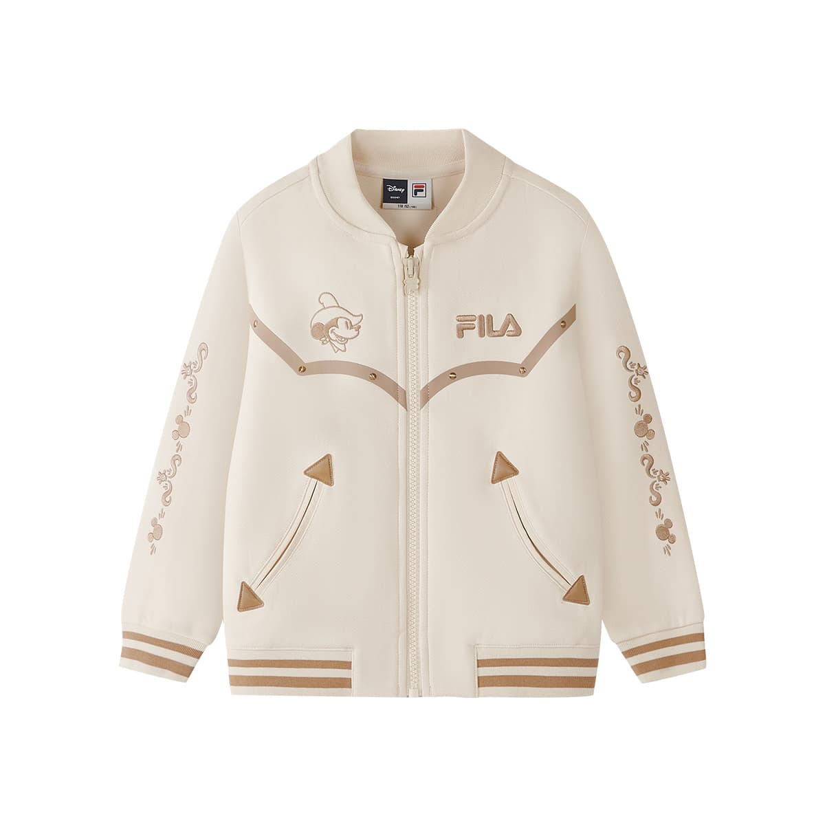 FILA KIDS Трикотажное пальто из ткани белое и серое для детей - изображение 1