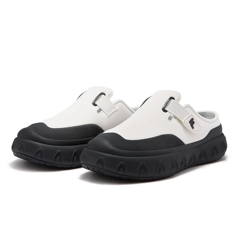 Сандалии FILA FUSION PISA FLAT SANDAL Резиновая подошва Закрытые тапочки Женские Ванильный лед Черный - изображение 3
