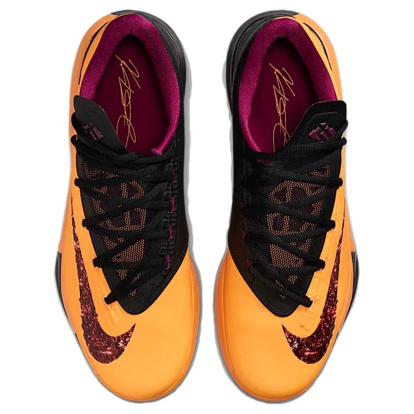 Кроссовки для баскетбола Nike KD 6 Low Топ Баскетбольные кроссовки Мужской Желтый черный - изображение 4