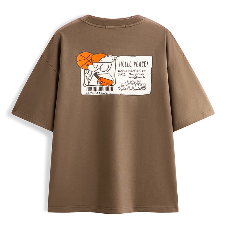 Футболка PEACEBIRD MEN x HUABANXIAOGOU LIANMINGKUAN Короткий рукав T-рубашки Мужские - изображение 2