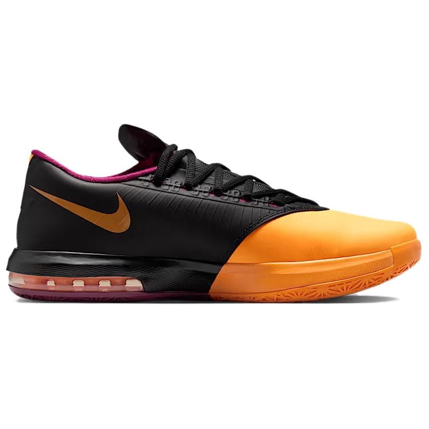 Кроссовки для баскетбола Nike KD 6 Low Топ Баскетбольные кроссовки Мужской Желтый черный - изображение 2
