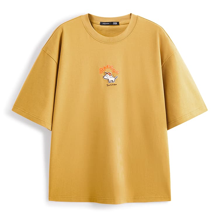 Футболка PEACEBIRD MEN x HUABANXIAOGOU LIANMINGKUAN Короткий рукав T-рубашки Мужские - изображение 1