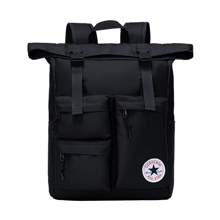 Рюкзак Converse 19L Повседневный универсальный рюкзак с увеличенным объемом Полиэстер Регулярный Мужской Глубокий черный - изображение 1