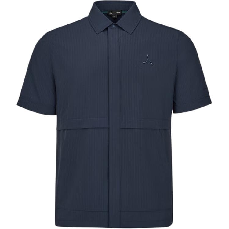 Рубашка LI-NING 1990 Club Отложной воротник Однотонный Минималистичный Рубашки с коротким рукавом Мужской - изображение 1