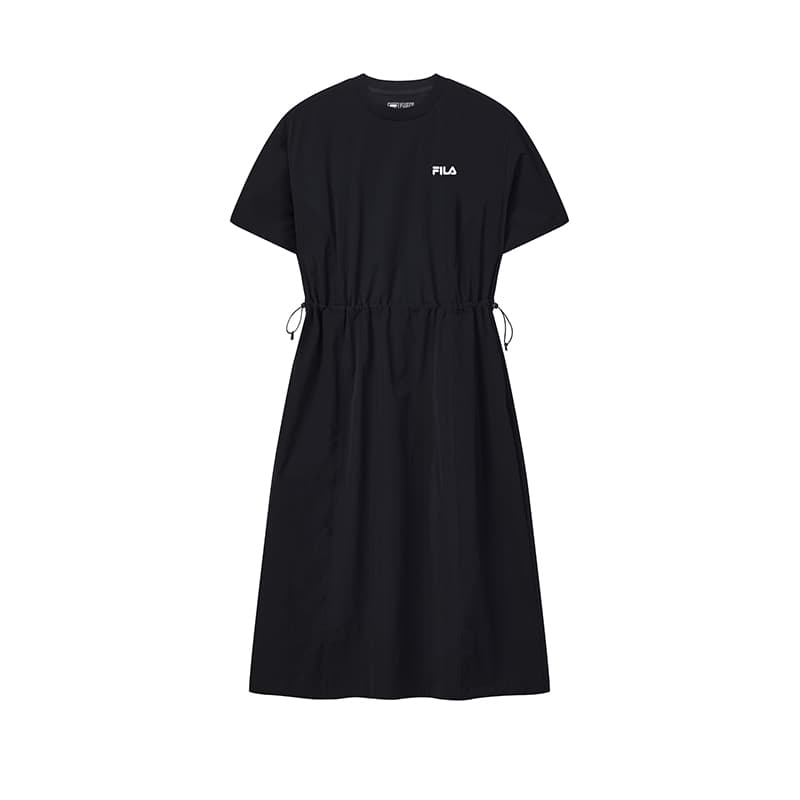Платье FILA ORIGINALE Короткий Sleeved Платье Женские Глубокий черный - изображение 1