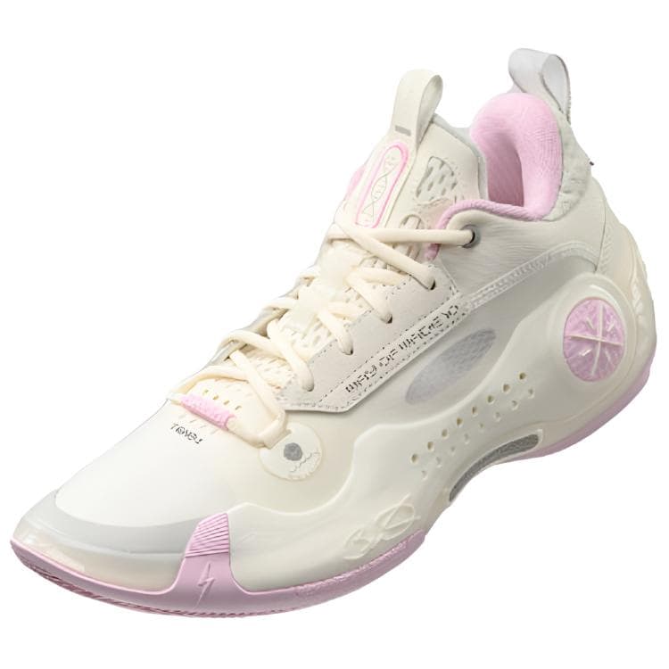 Кроссовки для баскетбола Li-Ning WOW 10 Way of Wade Простые и удобные лоу-топы баскетбольные кроссовки мужские бело-розовый - изображение 3