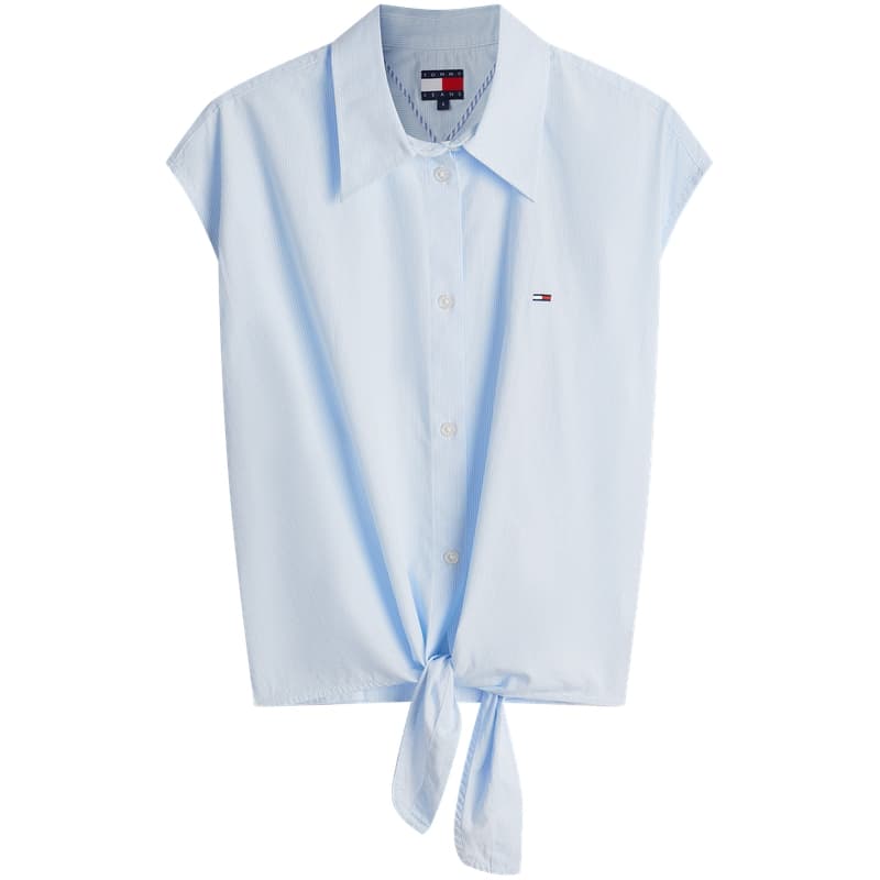 Блузка Tommy Hilfiger Синие Белые Полоски 0A6 Женская Рубашка - изображение 1