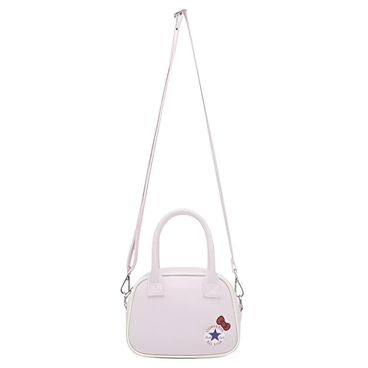 Сумка Конверс x Hello Kitty Коллаборация Лакированная кожа Сумка для боулинга Сумка Женская Розовая - изображение 2