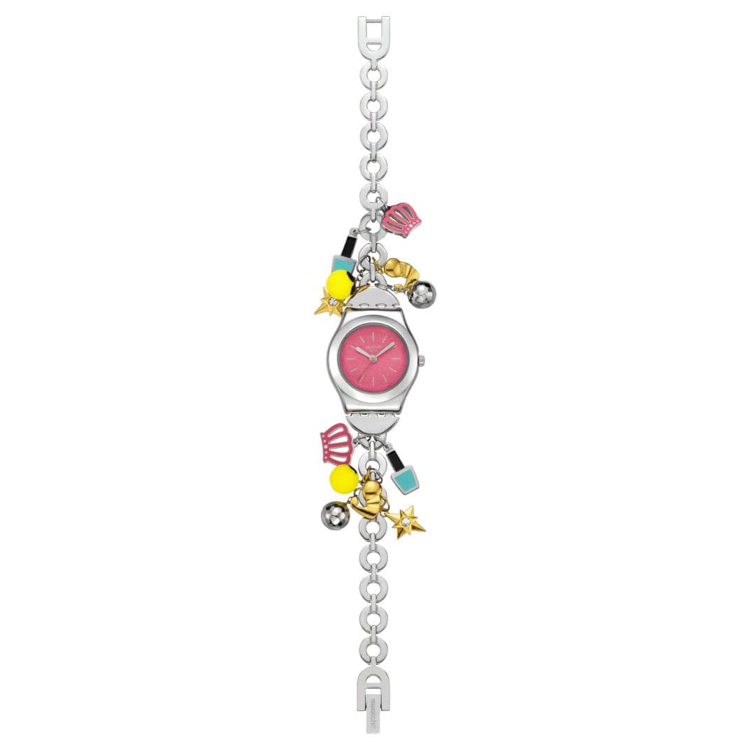 Часы Swatch Quartz Женские часы с механизмом 25 мм розовый циферблат корпус из нержавеющей стали - изображение 2