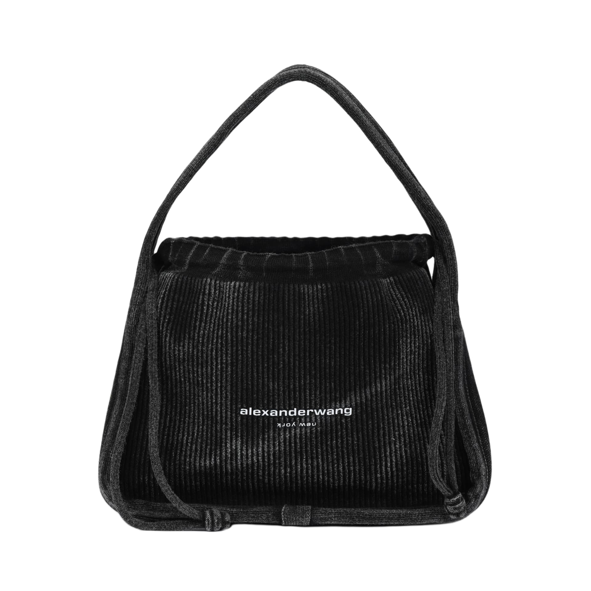 Сумка Alexander Wang Gradient Ribbed Logo Drawstring Tote Small Gray - изображение 6