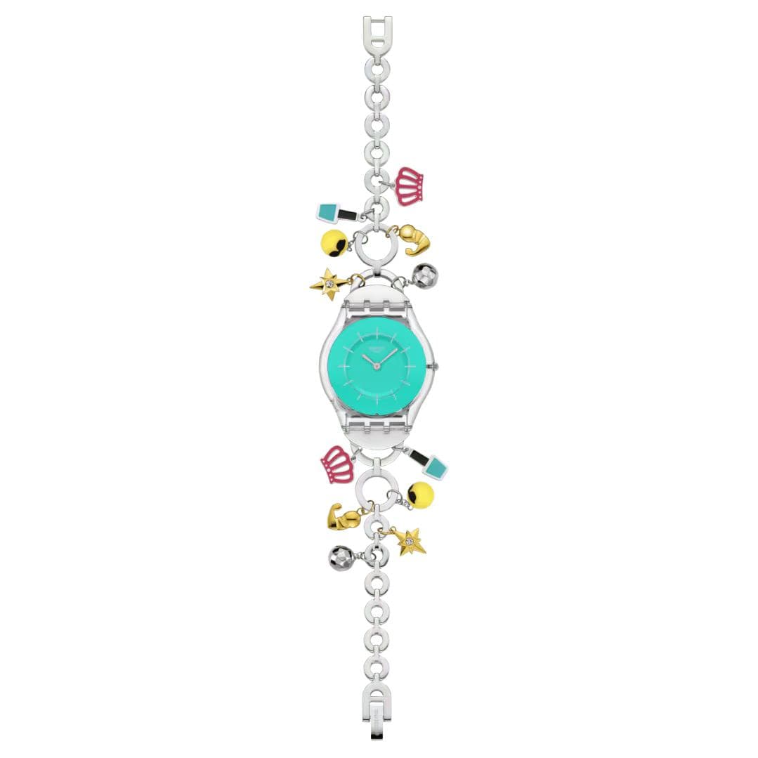 Часы Swatch Quartz Механизм Женские часы 34 мм Зеленый циферблат Био-основанный материал Корпус часов - изображение 2