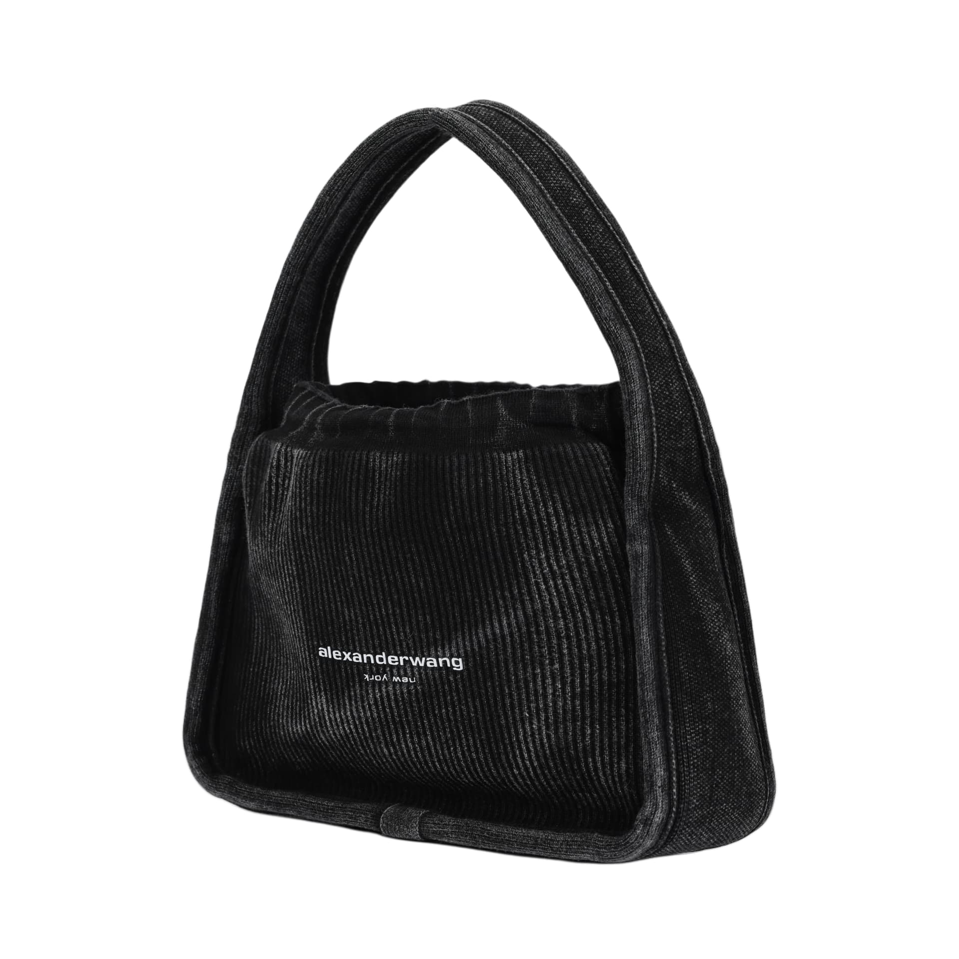 Сумка Alexander Wang Gradient Ribbed Logo Drawstring Tote Small Gray - изображение 7