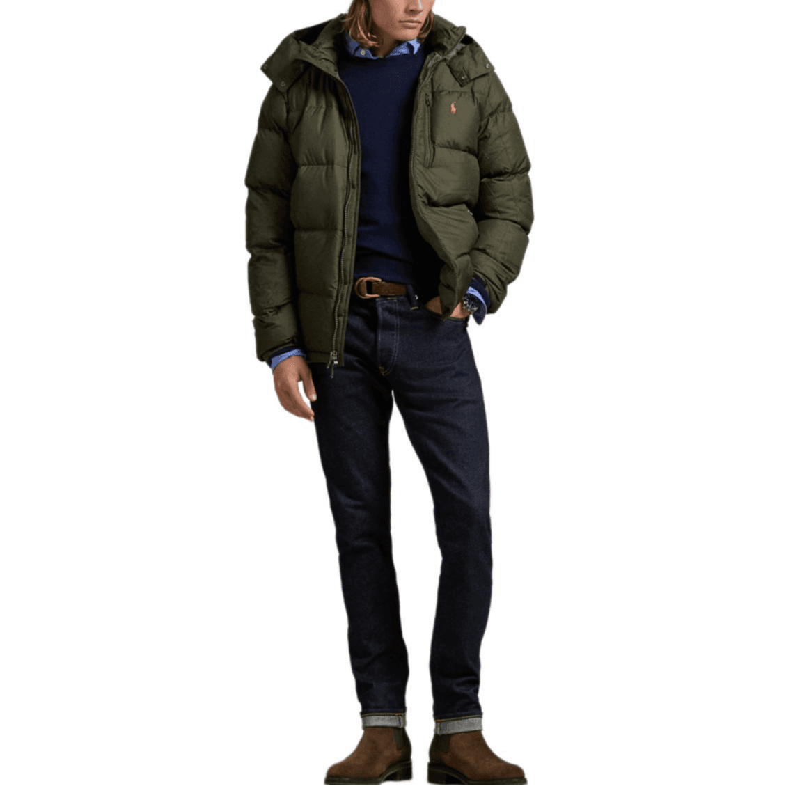 Зимняя куртка Polo Ralph Lauren FW24 Пуховик Мужской Оливково-зеленый - изображение 3