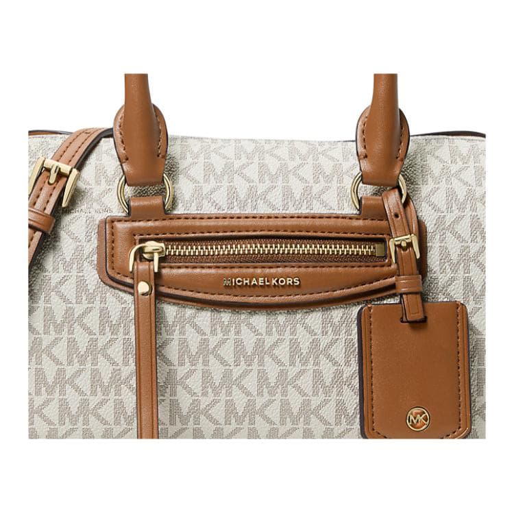 Сумка MICHAEL KORS Jet Set Travel Искусственная кожа с полиэстером мини-сумка женская цвет ваниль и желудево-коричневый - изображение 3