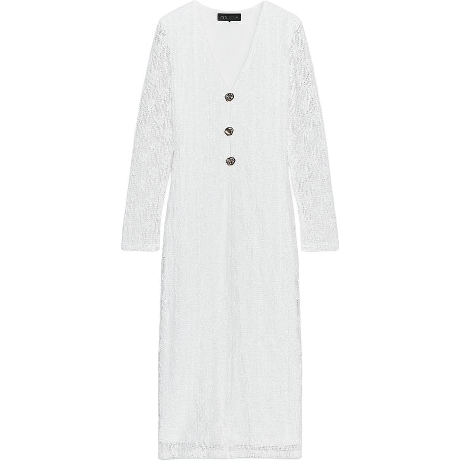 Платье ZARA Длинное платье с длинными рукавами для женщин - изображение 1