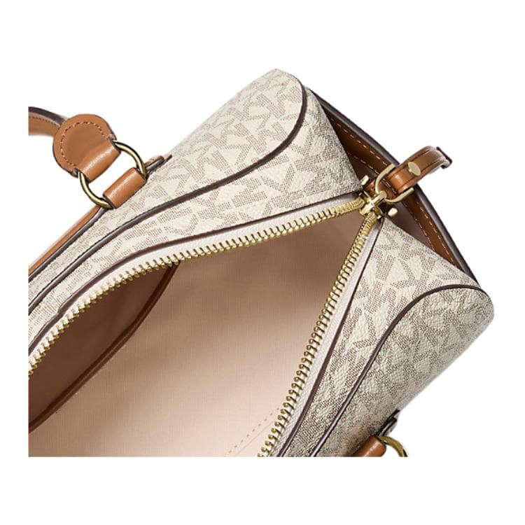Сумка MICHAEL KORS Jet Set Travel Искусственная кожа с полиэстером мини-сумка женская цвет ваниль и желудево-коричневый - изображение 4