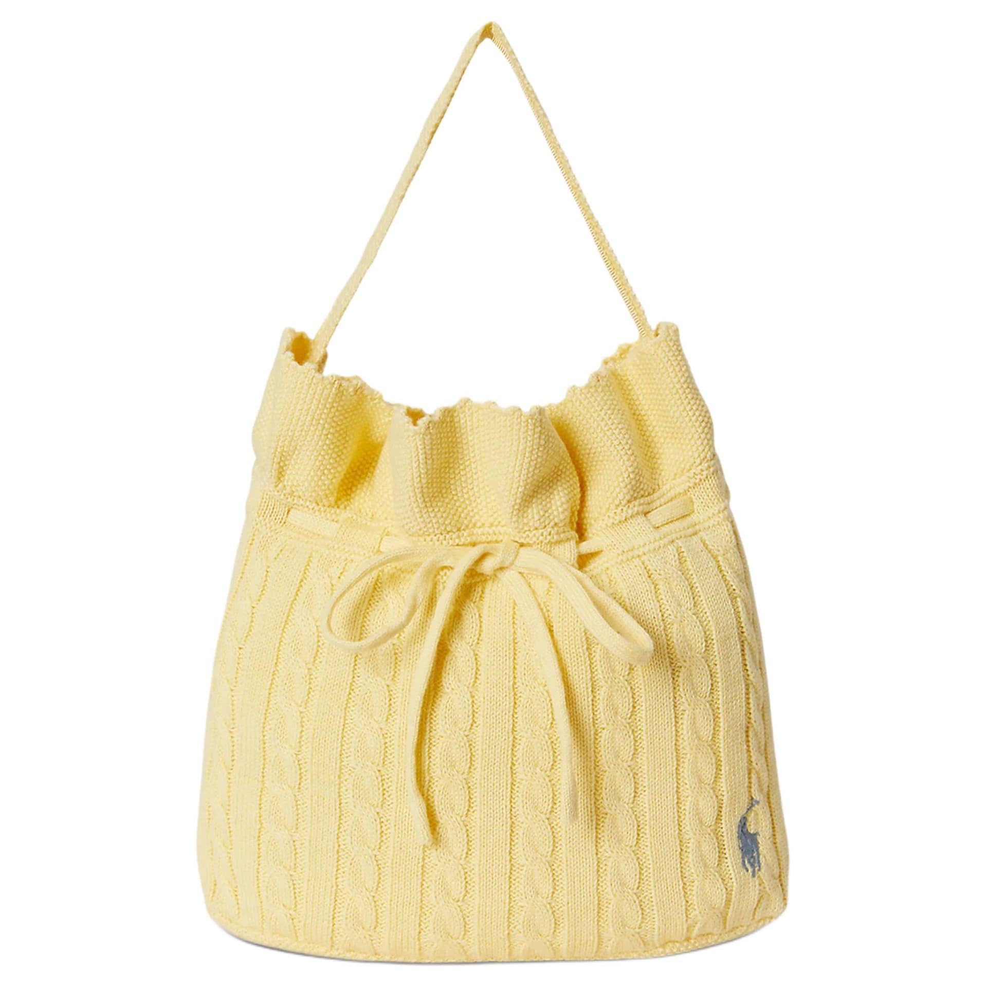 Мини-сумка Polo Ralph Lauren Хлопковое волокно Сумка-ведро Сумки через плечо Обычный (стандартный) Детский Желтый - изображение 1